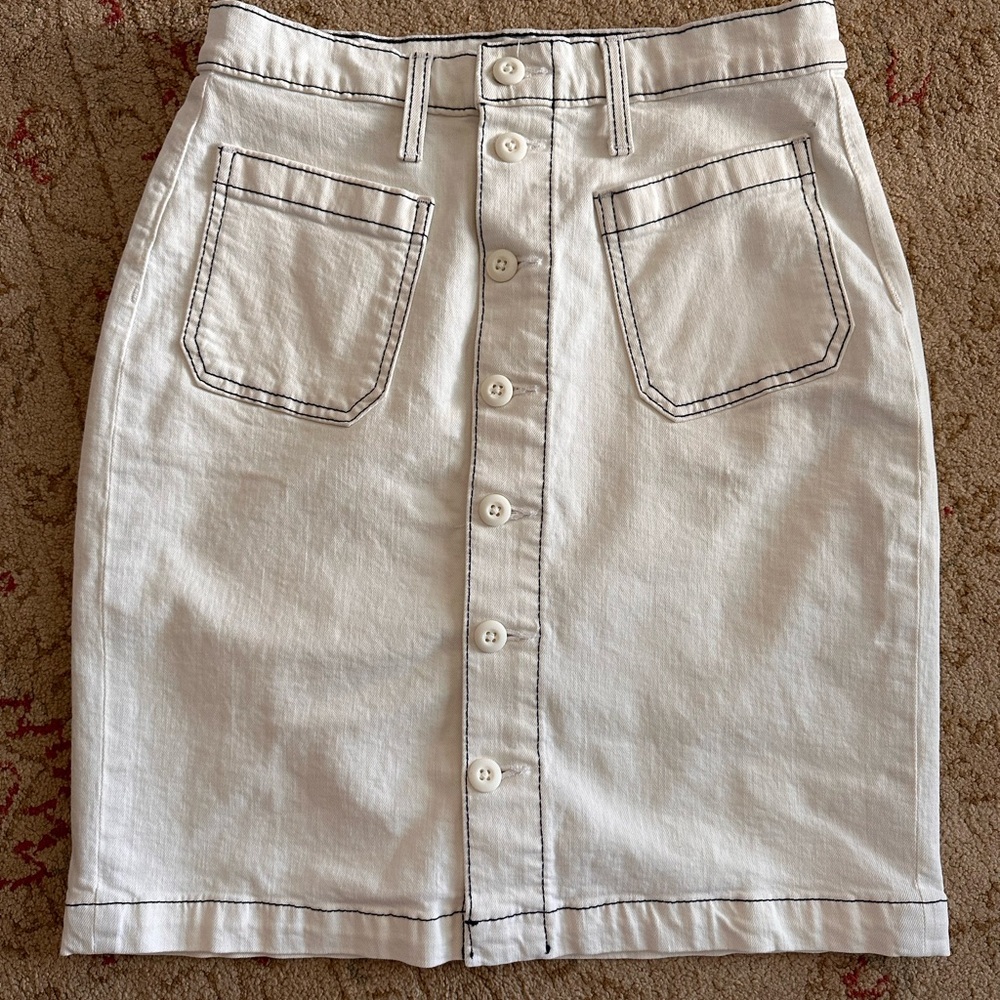 J Crew white denim skirt size 4 EUC